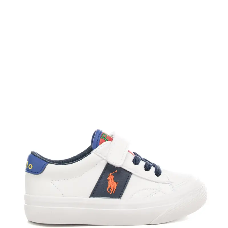 sneakers da bambino con lacci e inserti a contrasto colore bianco multi