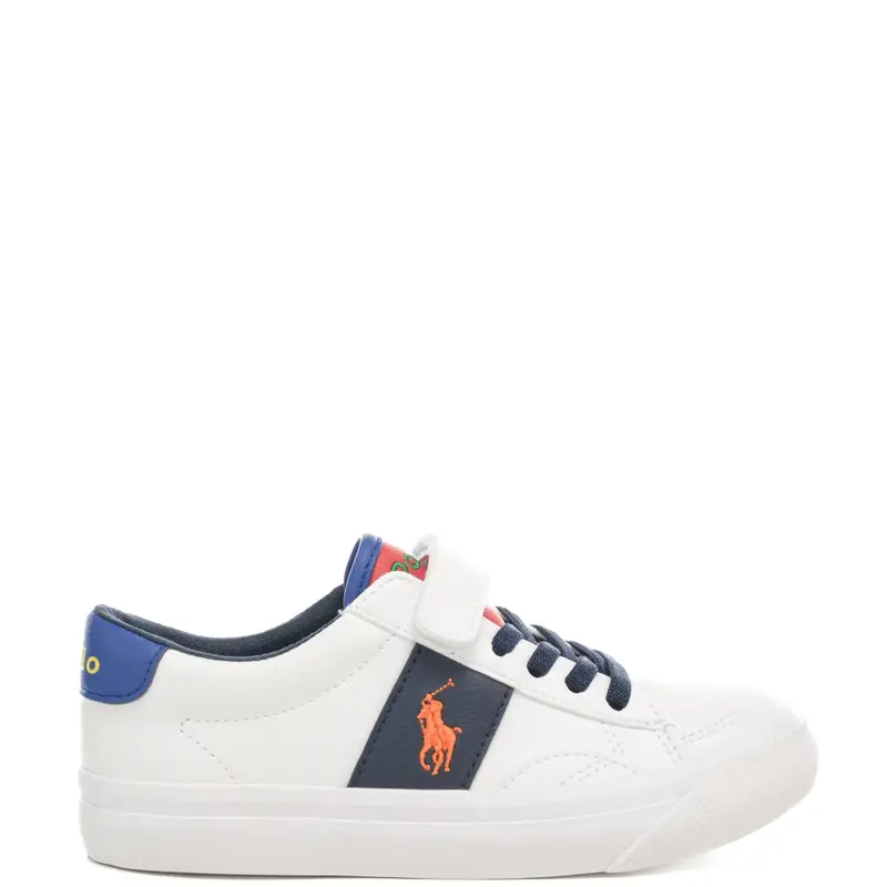 sneakers da bambino con lacci e inserti a contrasto colore bianco multi
