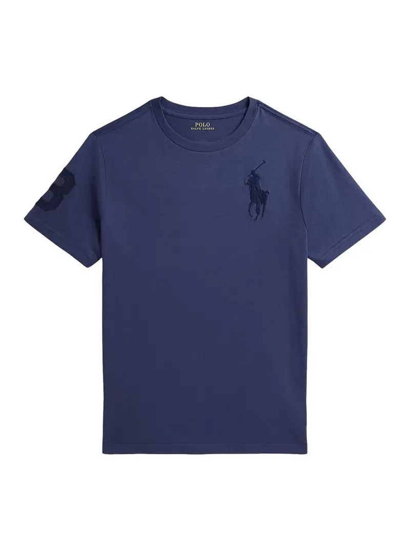 T-shirt con logo sul petto Blu