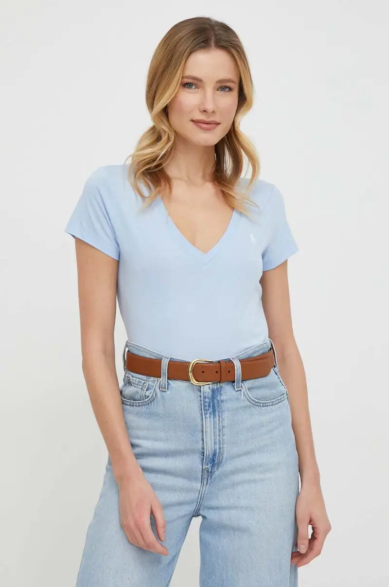 t-shirt in cotone colore blu miniatura 4