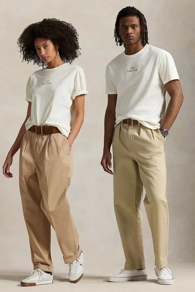 t-shirt in cotone colore nero 710936585 Beige miniatura 4