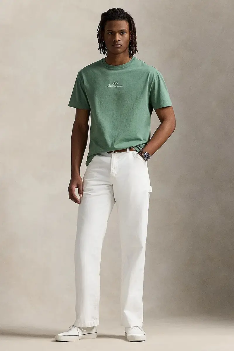 t-shirt in cotone colore nero 710936585 Verde