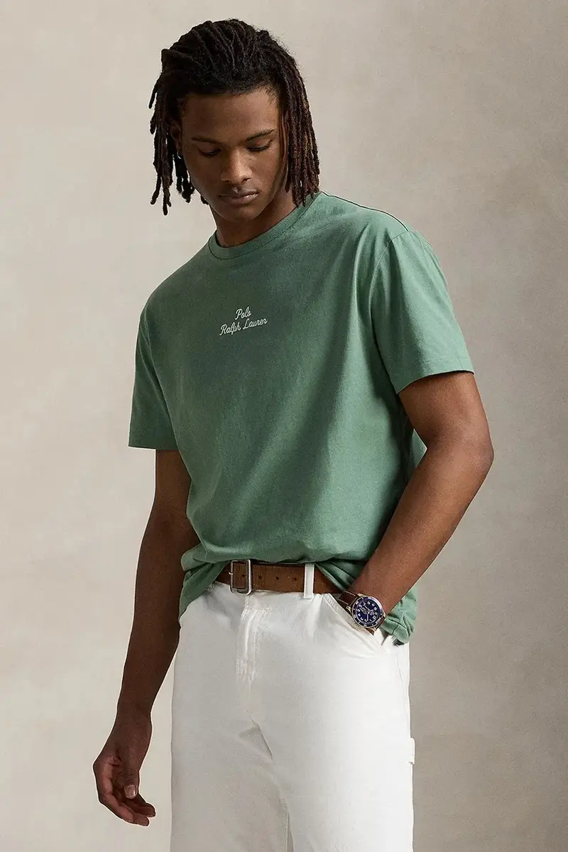 t-shirt in cotone colore nero 710936585 Verde miniatura 3