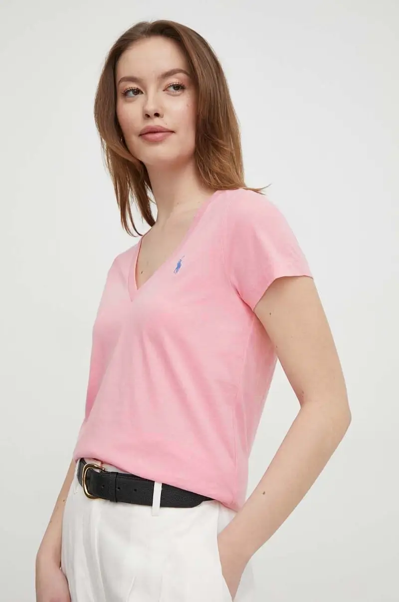 t-shirt in cotone colore rosa