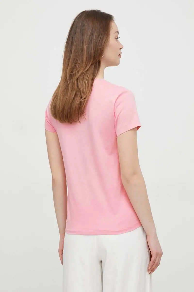 t-shirt in cotone colore rosa miniatura 3
