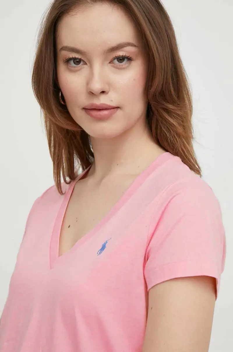 t-shirt in cotone colore rosa miniatura 4