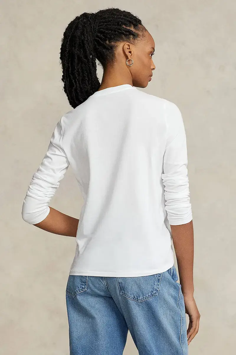 top a maniche lunghe in cotone colore bianco 211898699 miniatura 2