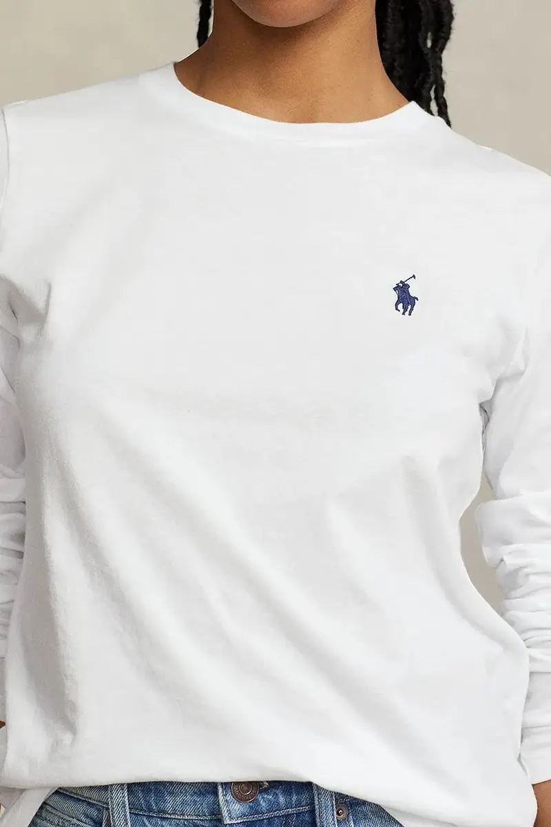 top a maniche lunghe in cotone colore bianco 211898699 miniatura 4