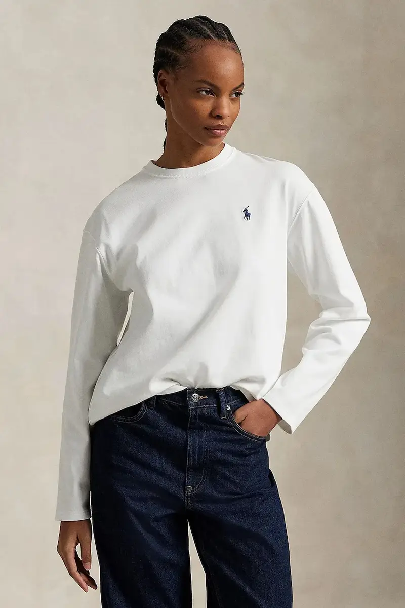 top a maniche lunghe in cotone colore bianco 211967105