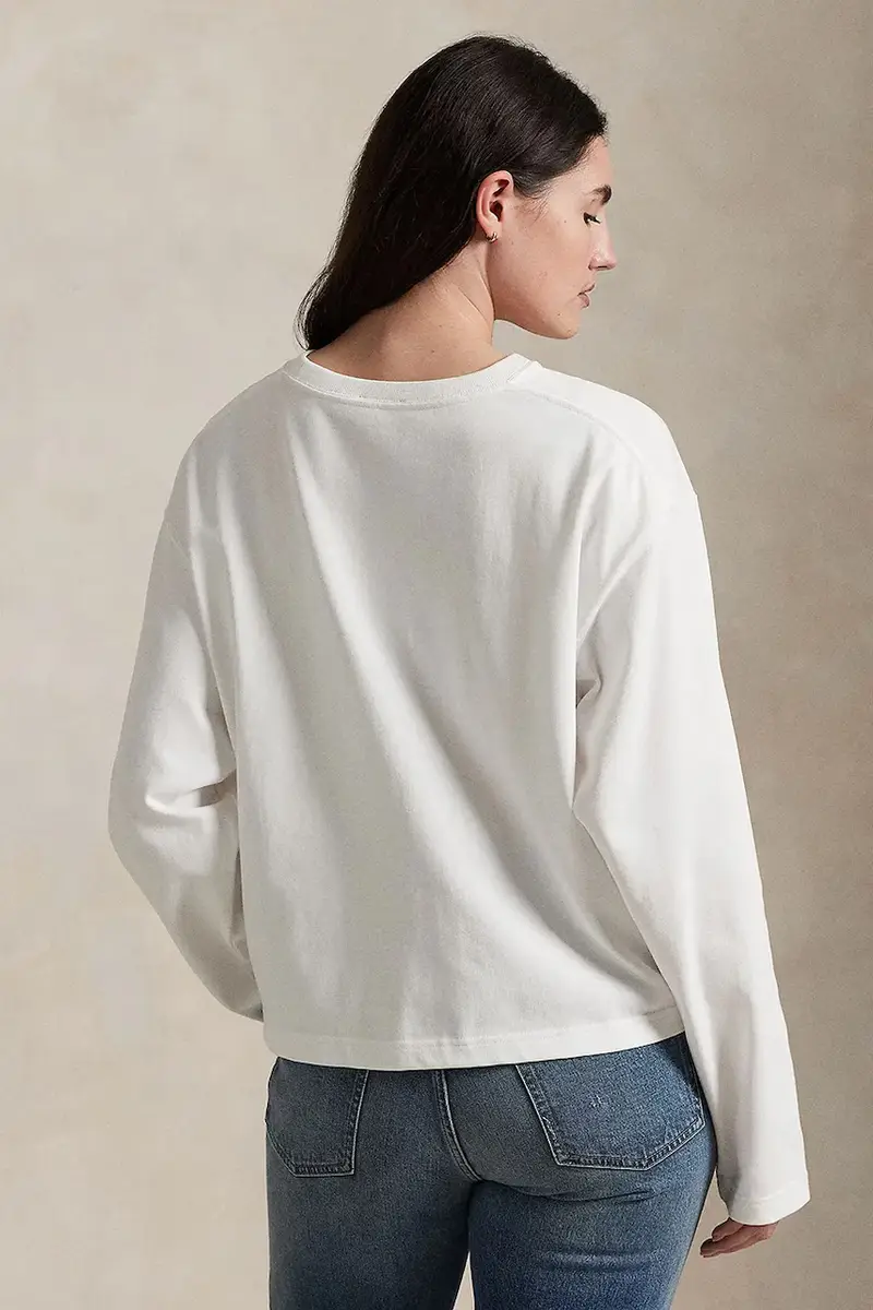 top a maniche lunghe in cotone colore bianco 211967107 miniatura 2