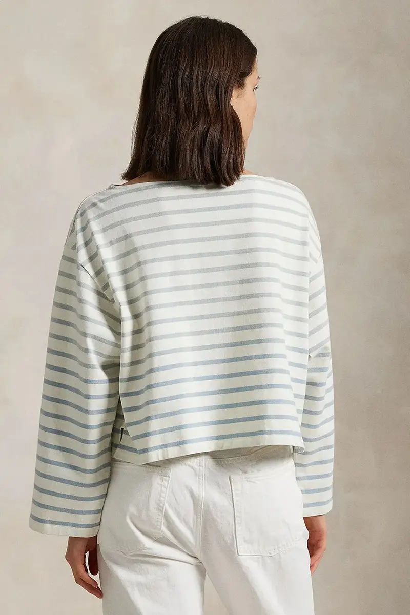 top a maniche lunghe in cotone colore blu 211959103 miniatura 2