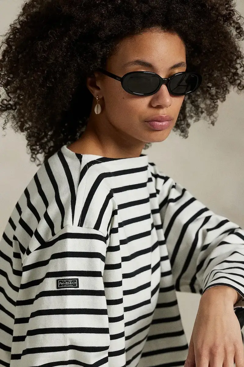 top a maniche lunghe in cotone colore blu 211959103 Bianco miniatura 4