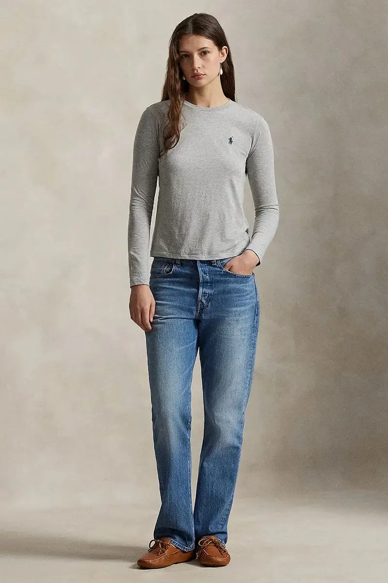 top a maniche lunghe in cotone colore grigio 211898699 miniatura 3