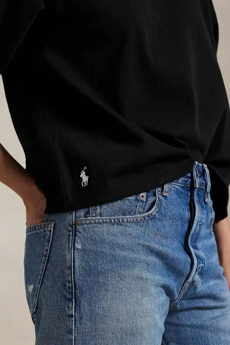 top a maniche lunghe in cotone colore nero 211967107 miniatura 4