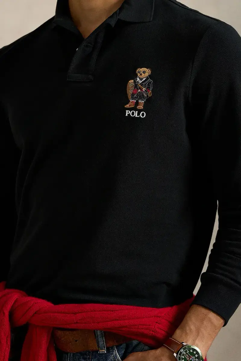 top a maniche lunghe in cotone colore nero con applicazione 710981793 miniatura 4