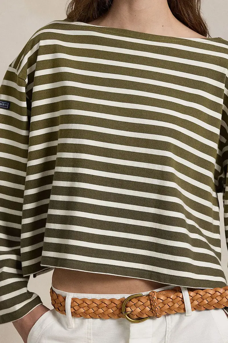 top a maniche lunghe in cotone colore verde 211959103 miniatura 4