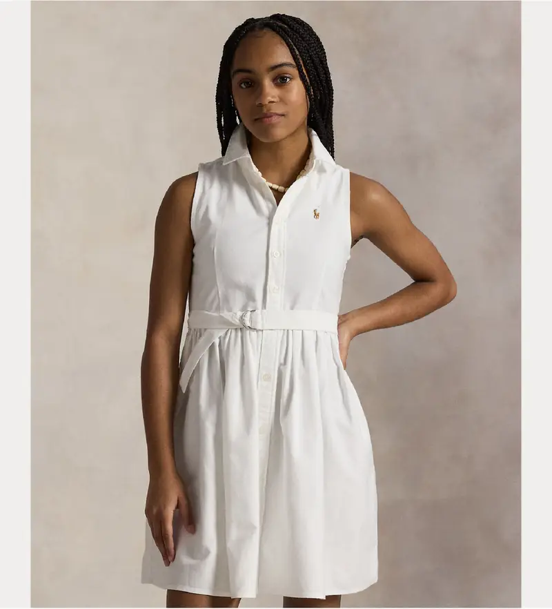 unisex per bambino 313934188001 Abito bianco Lotoya (8años=136/138cm), Casual, Cotone, Senza maniche / cinghie, moda per