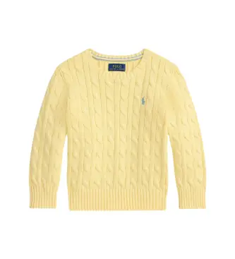 unisex per bambino 322702674507 Maglione di cotone lavorato a maglia gialla (6años=117/123cm), Casual, Giallo, moda per b