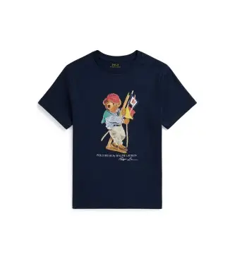 unisex per bambino 323A12428002 Maglietta in maglia con Polo Bear blu navy (6/7años=136/138cm), Casual, Cotone, Manica co