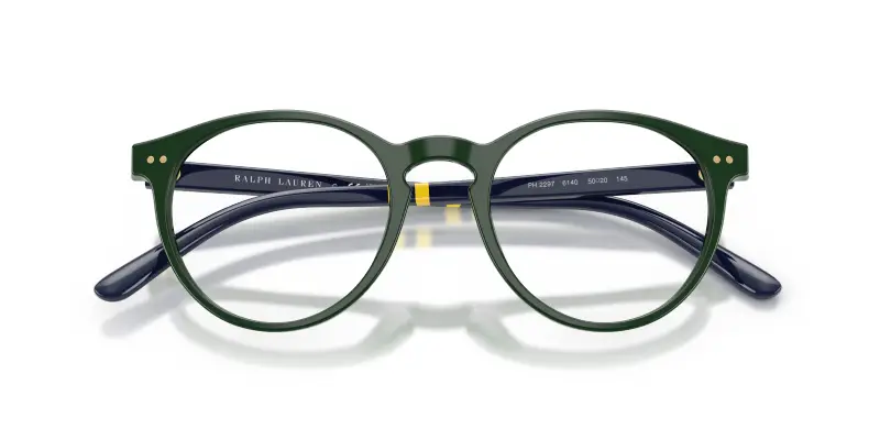 Uomo PH2297 6140 Montature da vista Acetato Verde Trasparente Rotonda Normale miniatura 2