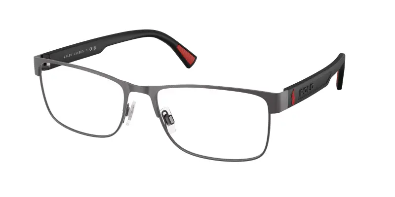 Uomo Polo Ralph Lauren PH1244 9215 Montature da vista Metallo Grigio Trasparente Squadrata Normale