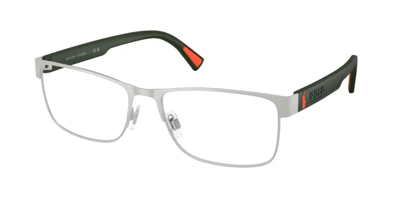 Uomo Polo Ralph Lauren PH1244 9316 Montature da vista Metallo Argento Trasparente Squadrata Normale