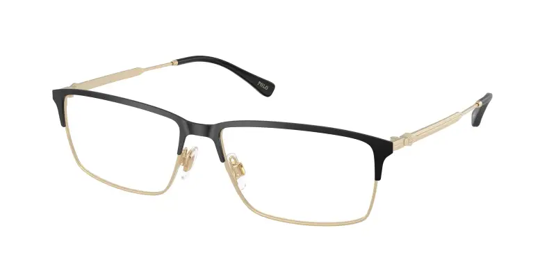 Uomo Polo Ralph Lauren PH1245 9304 Montature da vista Metallo Nero Trasparente Pillow Normale