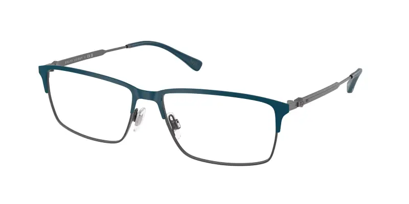 Uomo Polo Ralph Lauren PH1245 9394 Montature da vista Metallo Blu Trasparente Pillow Normale