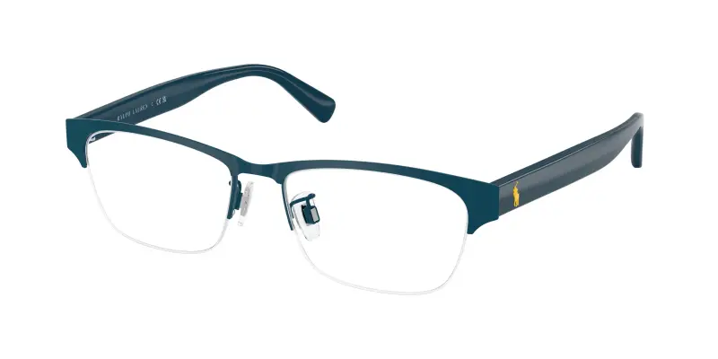 Uomo Polo Ralph Lauren PH1246D 9394 Montature da vista Metallo Blu Trasparente Pillow Normale