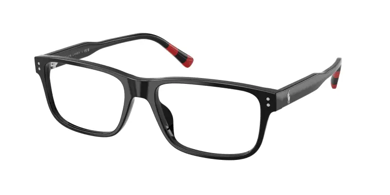 Uomo Polo Ralph Lauren PH2302U 5001 Montature da vista Acetato Nero Trasparente Squadrata Normale