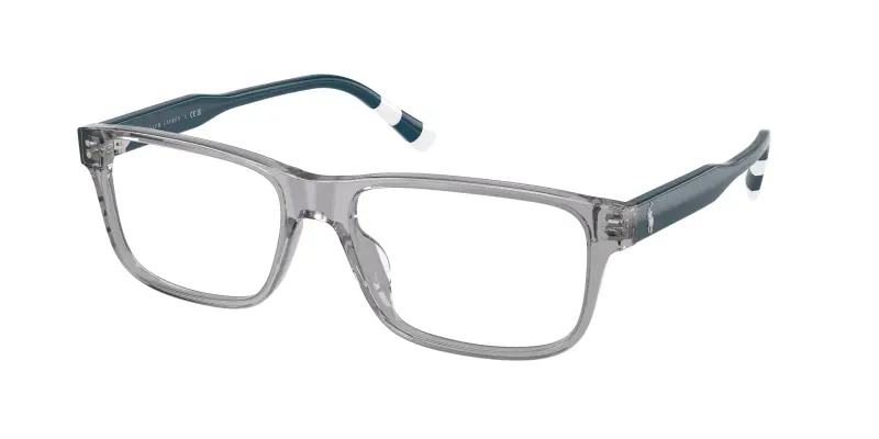 Uomo Polo Ralph Lauren PH2302U 6317 Montature da vista Acetato Grigio Trasparente Squadrata Normale