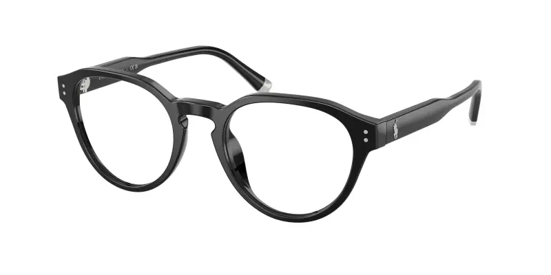 Uomo Polo Ralph Lauren PH2304U 5001 Montature da vista Acetato Nero Trasparente Pantos Normale