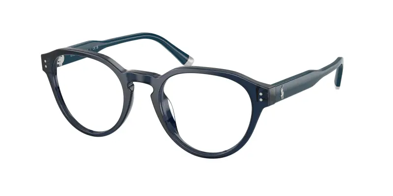 Uomo Polo Ralph Lauren PH2304U 5955 Montature da vista Acetato Blu Trasparente Pantos Normale