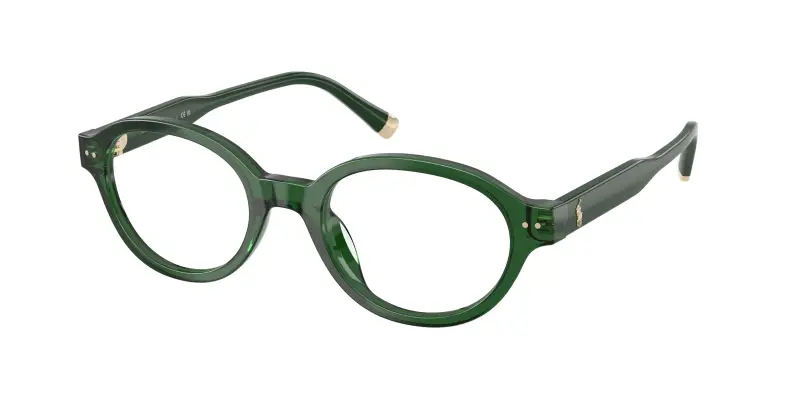 Uomo Polo Ralph Lauren PH2305U 6361 Montature da vista Acetato Verde Trasparente Rotonda Normale