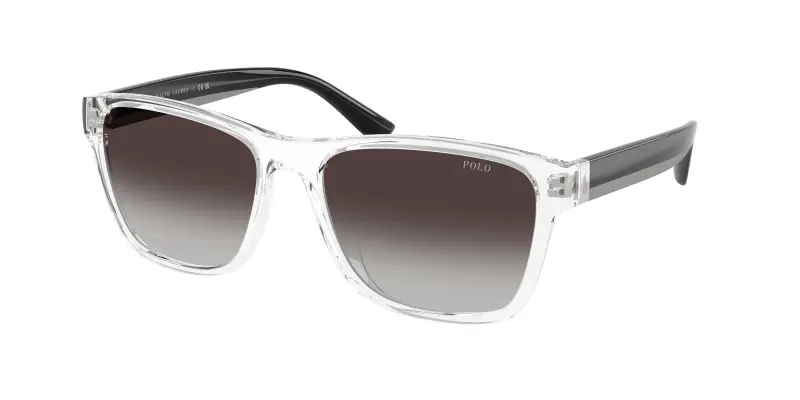 Uomo Polo Ralph Lauren PH4229U 58698G Occhiali da sole Iniettato Trasparente Grigio Squadrata Normale Sfumato