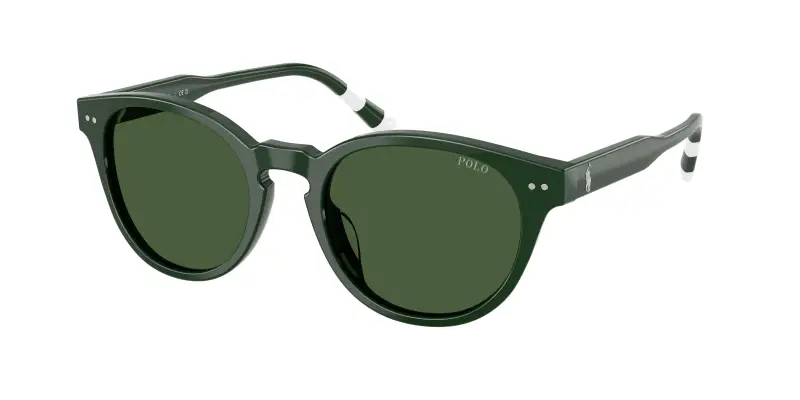Uomo Polo Ralph Lauren PH4241U 631671 Occhiali da sole Acetato Verde Verde Rotonda Normale