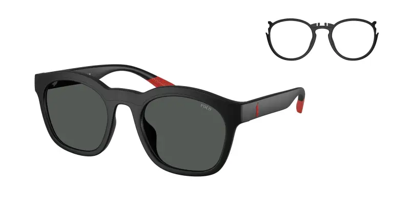 Uomo Polo Ralph Lauren PH4243U 553487 Occhiali da sole Iniettato Nero Grigio Squadrata Normale