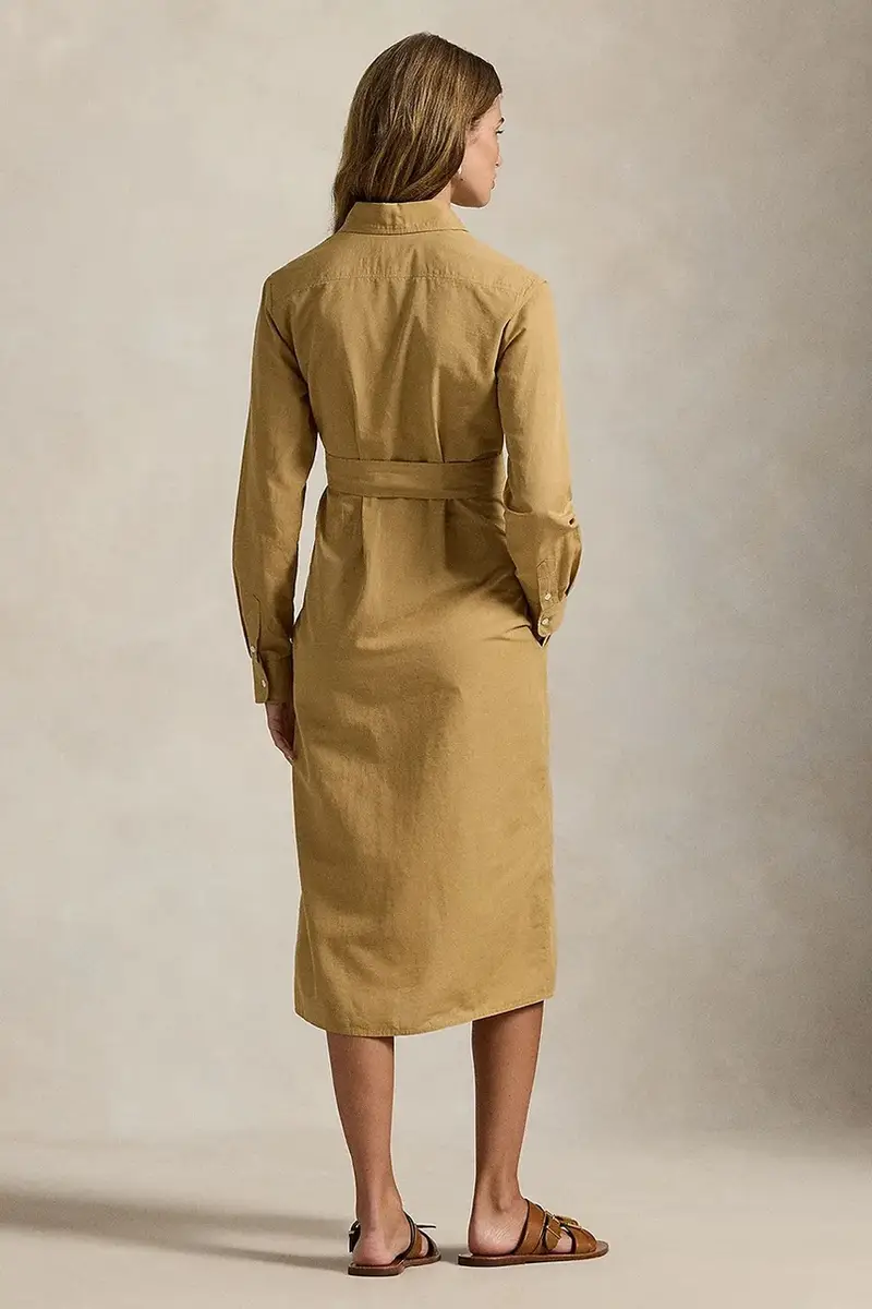 vestito con aggiunta di lana 70/1 COTTON/LINEN Beige miniatura 2