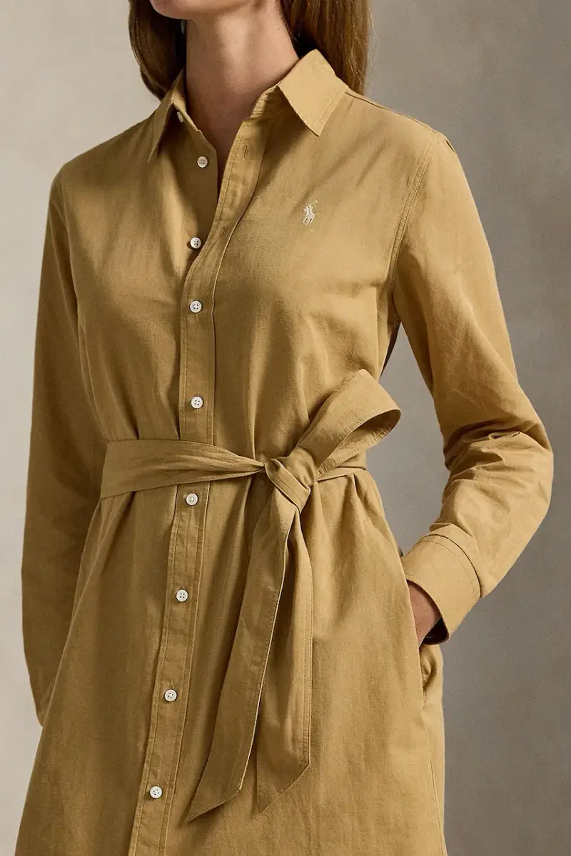 vestito con aggiunta di lana 70/1 COTTON/LINEN Beige miniatura 4