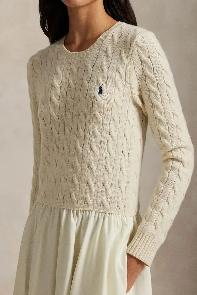 vestito con lana Beige miniatura 4