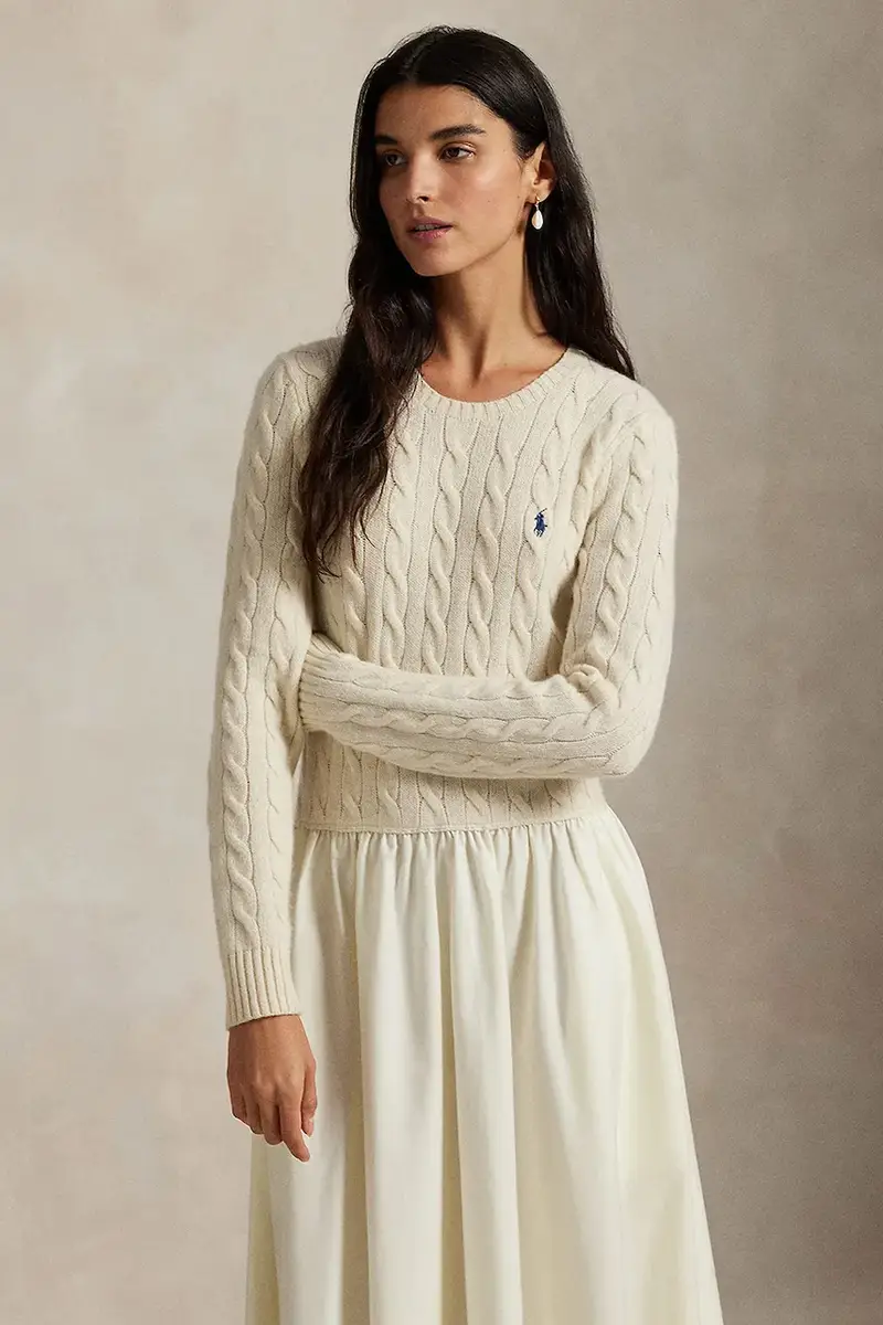 vestito con lana Bianco miniatura 3