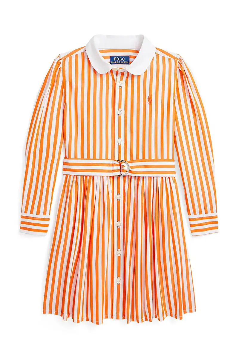 vestito di cotone bambina colore arancione 312957443002