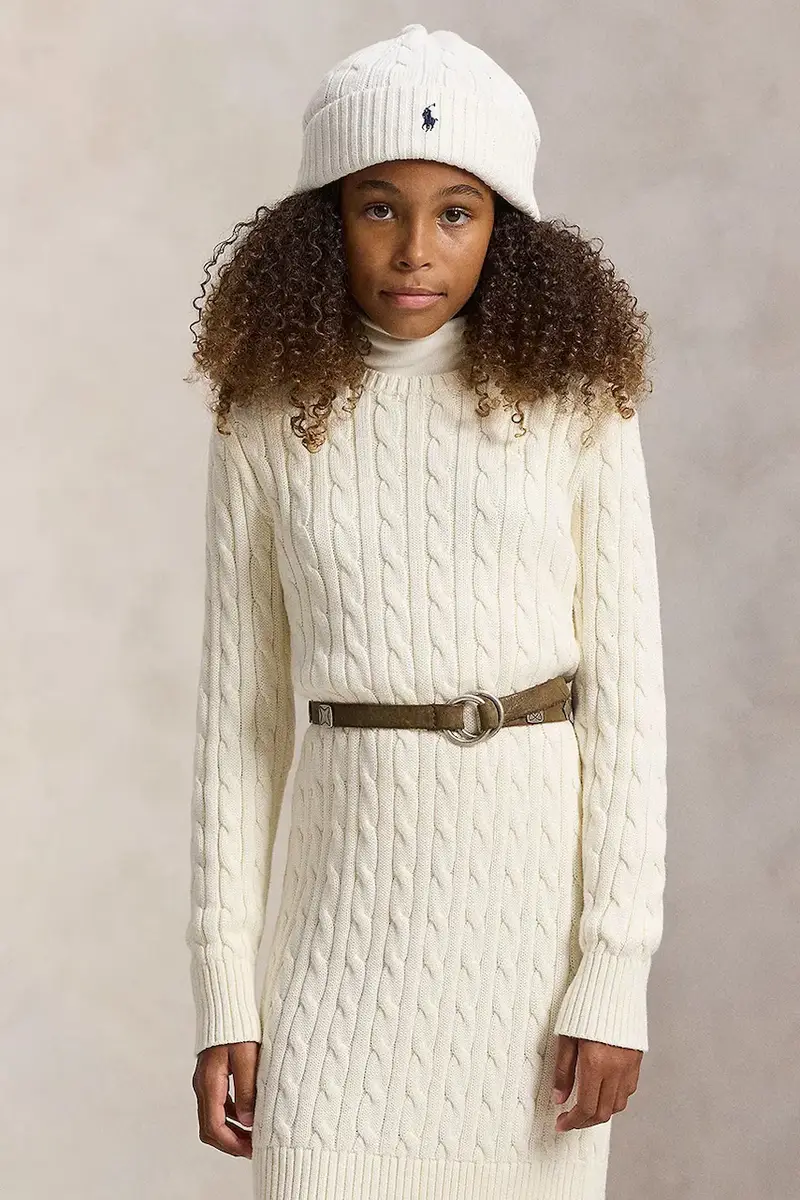 vestito di cotone bambina colore beige 313978860001 miniatura 4