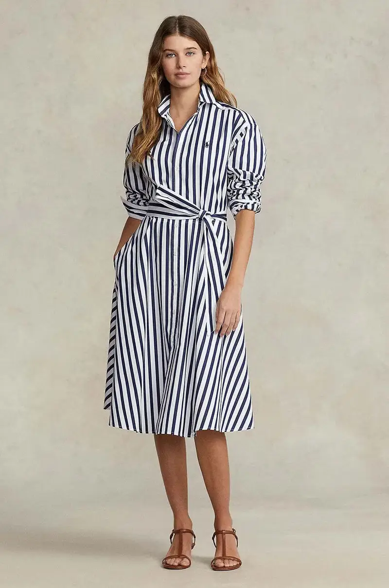 vestito in cotone Blu navy