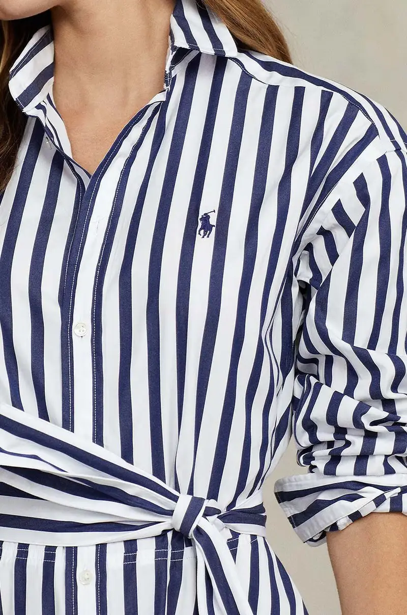 vestito in cotone Blu navy miniatura 4