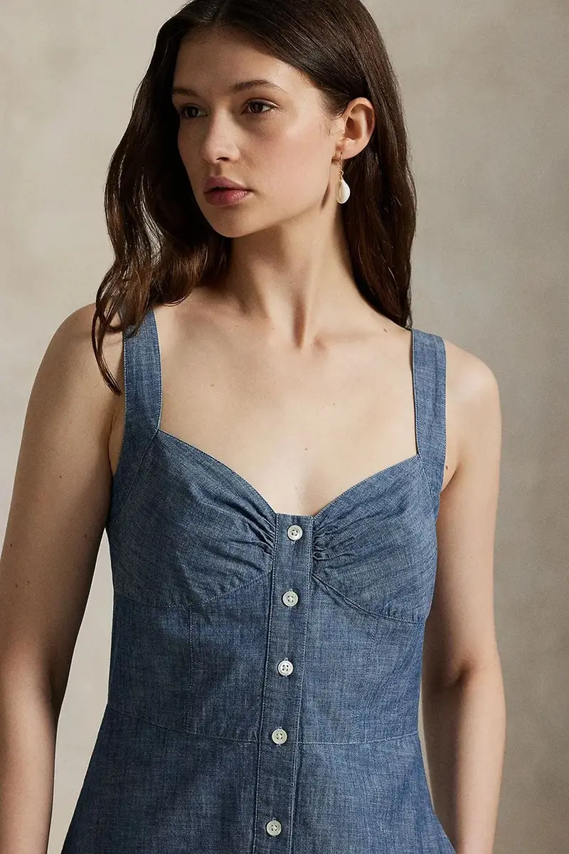 vestito in cotone colore blu 211972068 miniatura 4