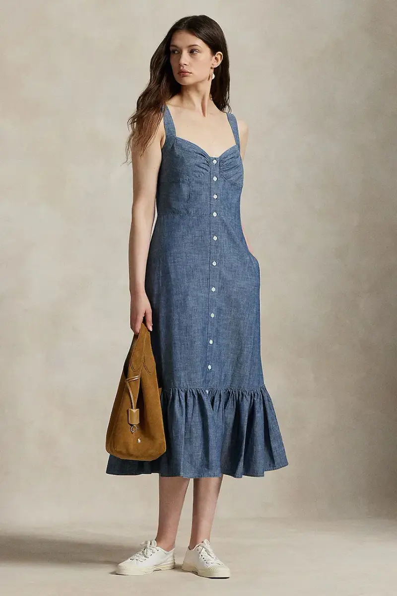 vestito in cotone colore blu 211972068