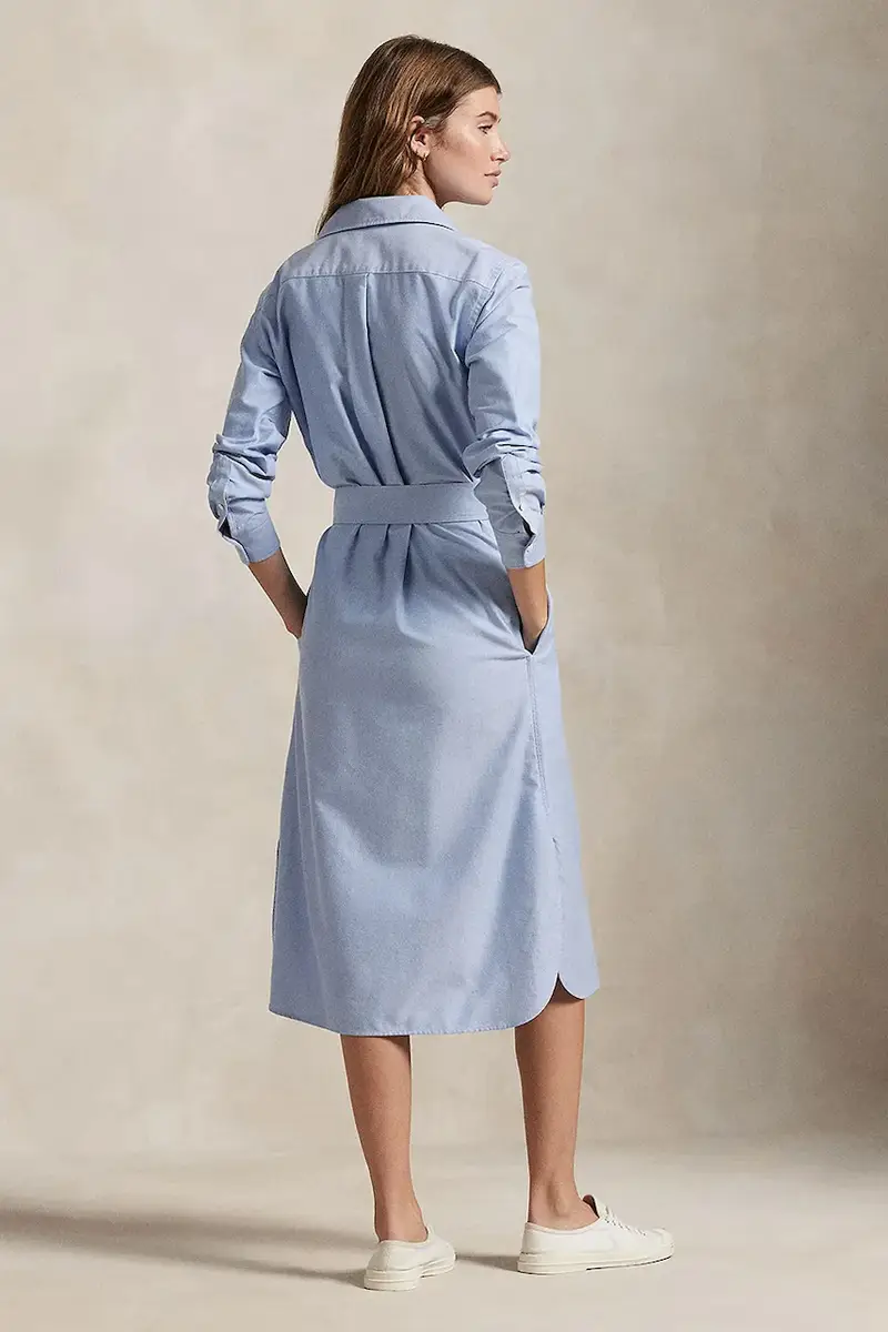 vestito in cotone colore blu miniatura 2