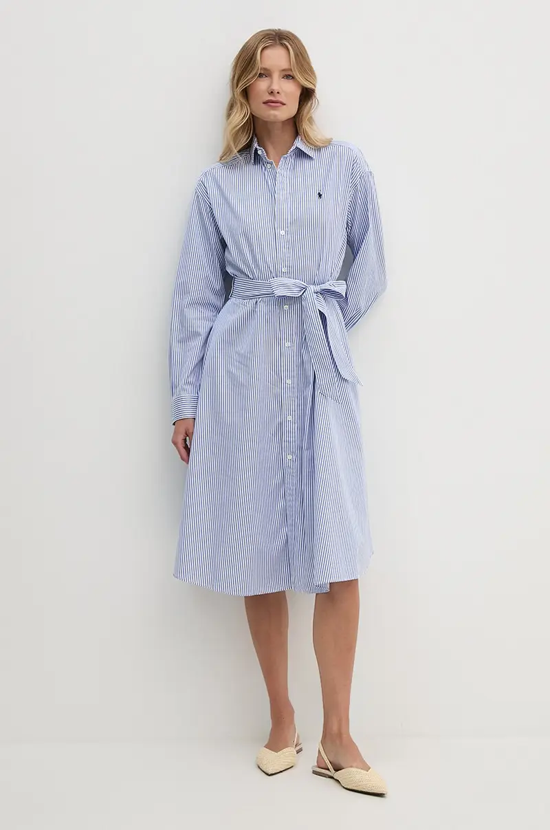 vestito in cotone colore blu navy 211891428 miniatura 2