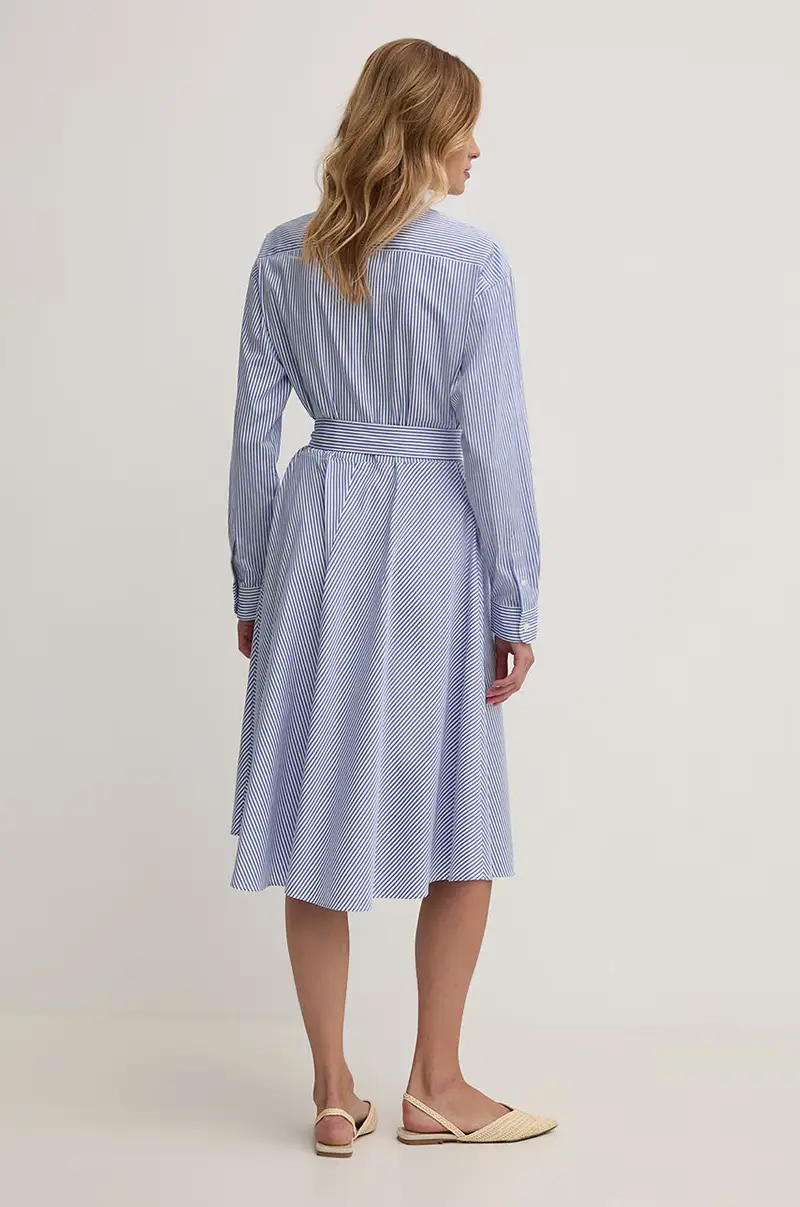 vestito in cotone colore blu navy 211891428 miniatura 3